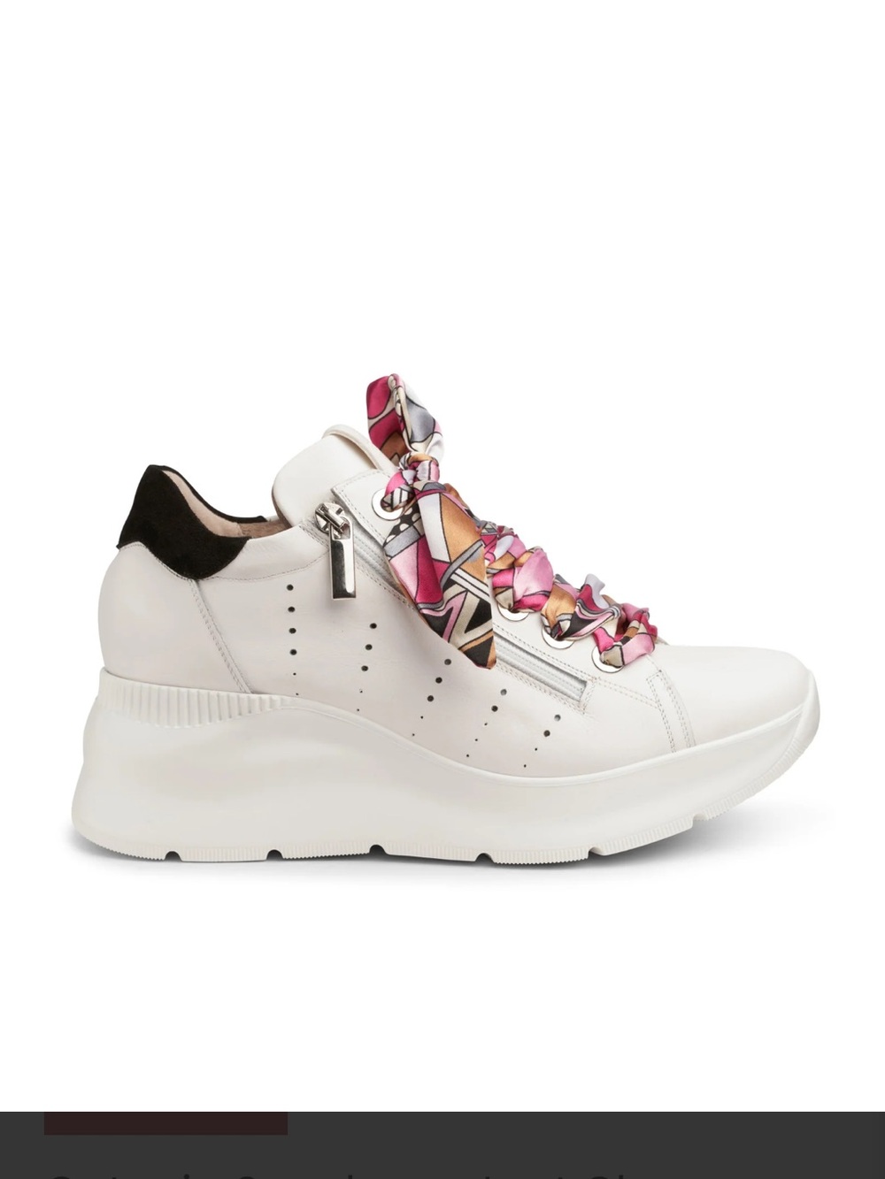 Italeau Catania Italian Leather Wedge Sneakers White NIB EU 38.5/US 8.5 MSRP$259